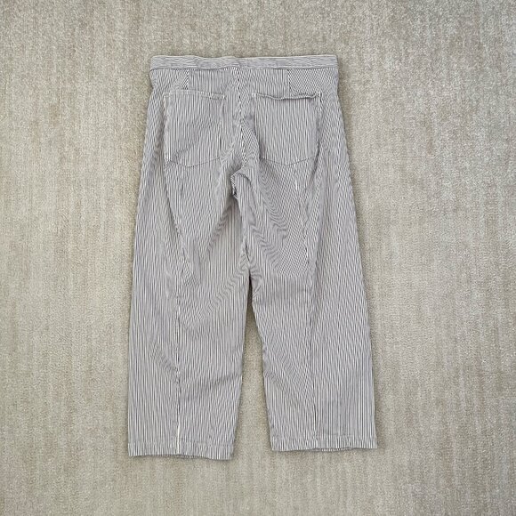 Madewell Emmett Wide Leg Crop Stripe Pants Welt Pocket 33 - Picture 4 of 9